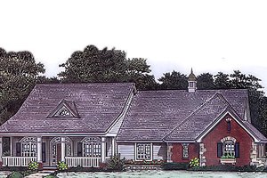 Country Exterior - Front Elevation Plan #310-796