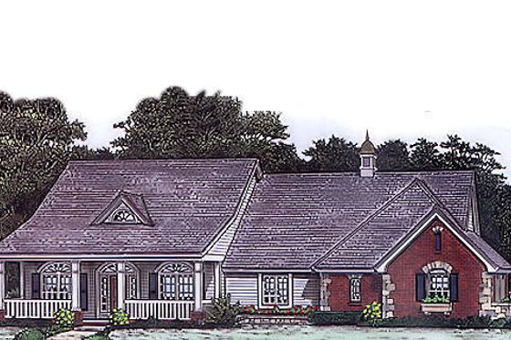 Exterior - Front Elevation for Country House Plan #310-796 - 3 bed, 2.5 bath