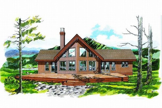 Exterior - Front Elevation for Cabin House Plan #47-437 - 3 bed, 2 bath