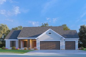 Ranch Exterior - Front Elevation Plan #923-282