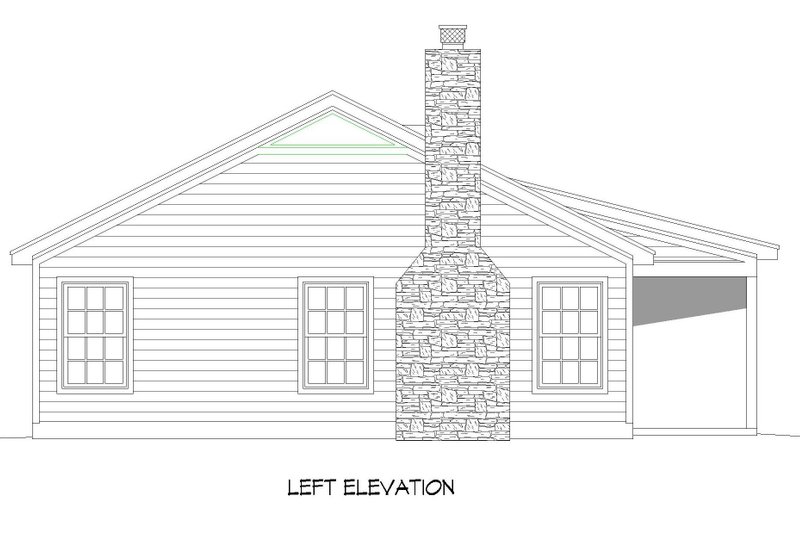 House Blueprint - Exterior - Other Elevation for Farmhouse House Plan #932-557 - 2 bed, 1 bath