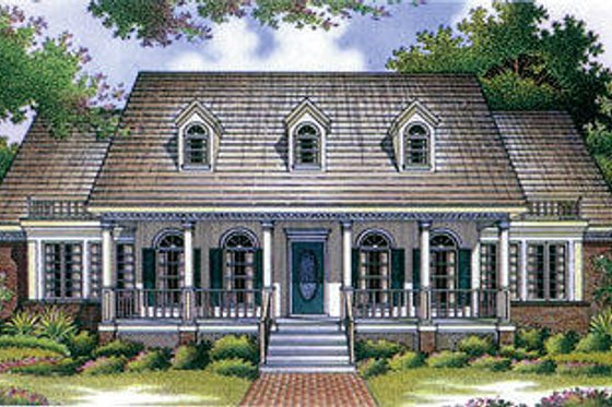 Exterior - Front Elevation for Southern House Plan #45-281 - 4 bed, 3.5 bath