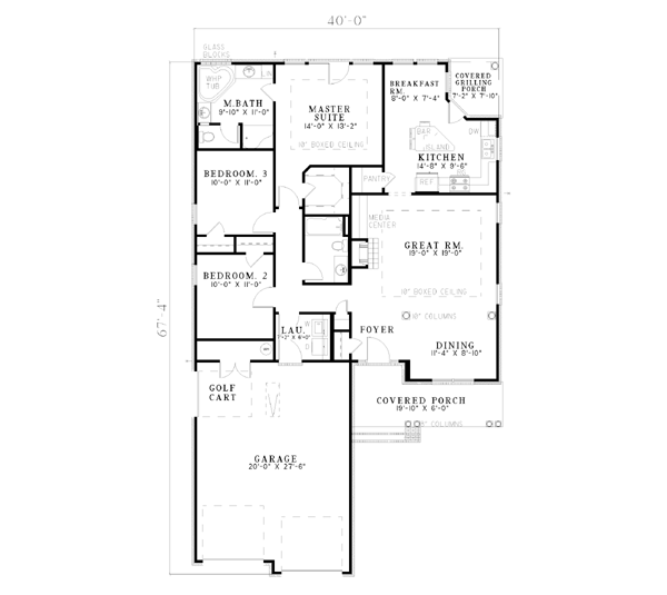 Architectural House Design - Traditional Floor Plan - Main Floor Plan #17-187