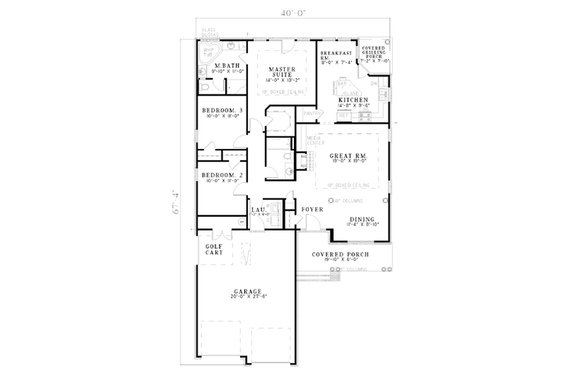 House Plan Design - Floor Plan - Main Floor for Traditional House Plan #17-187 - 3 bed, 2 bath
