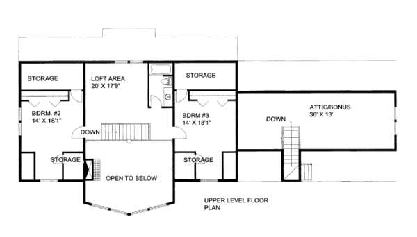 Bungalow Floor Plan - Upper Floor Plan #117-705