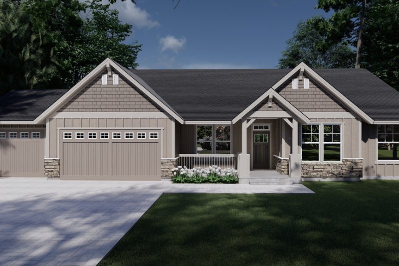 House Blueprint - Craftsman Exterior - Front Elevation Plan #53-562