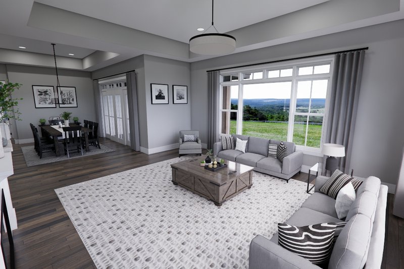 House Blueprint - Interior - Family Room for Ranch House Plan #51-1326 - 3 bed, 2.5 bath