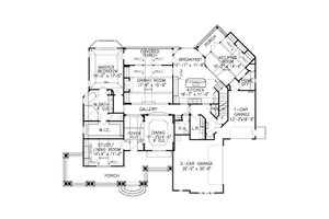 Floor Plan - Main Floor for Traditional House Plan #54-406 - 4 bed, 3.5 bath