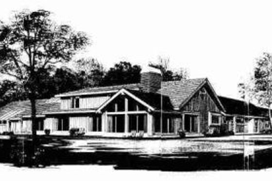 Exterior - Rear Elevation for Modern House Plan #72-306 - 3 bed, 4 bath