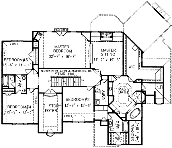 European Floor Plan - Upper Floor Plan #54-168