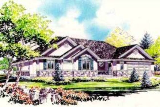 Exterior - Front Elevation for Traditional House Plan #308-198 - 2 bed, 2 bath