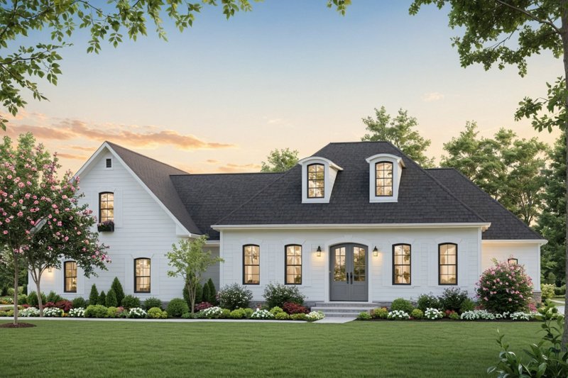 House Blueprint - Farmhouse Exterior - Front Elevation Plan #21-562