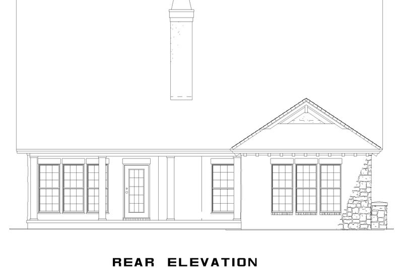 Home Plan - Exterior - Rear Elevation for European House Plan #17-122 - 4 bed, 3 bath