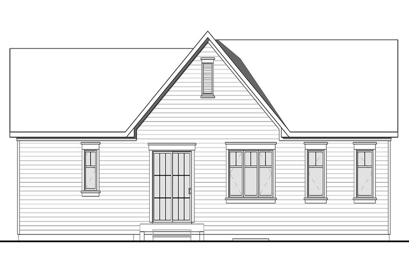 Architectural House Design - Exterior - Rear Elevation for Traditional House Plan #23-2302 - 2 bed, 2 bath