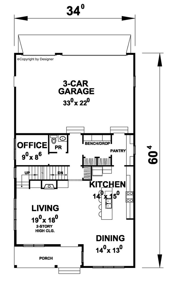 Home Plan - Traditional Floor Plan - Main Floor Plan #20-2527