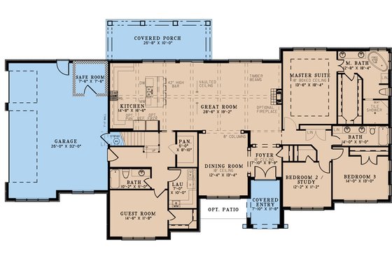 Floor Plan - Main Floor for European House Plan #923-333 - 4 bed, 3 bath