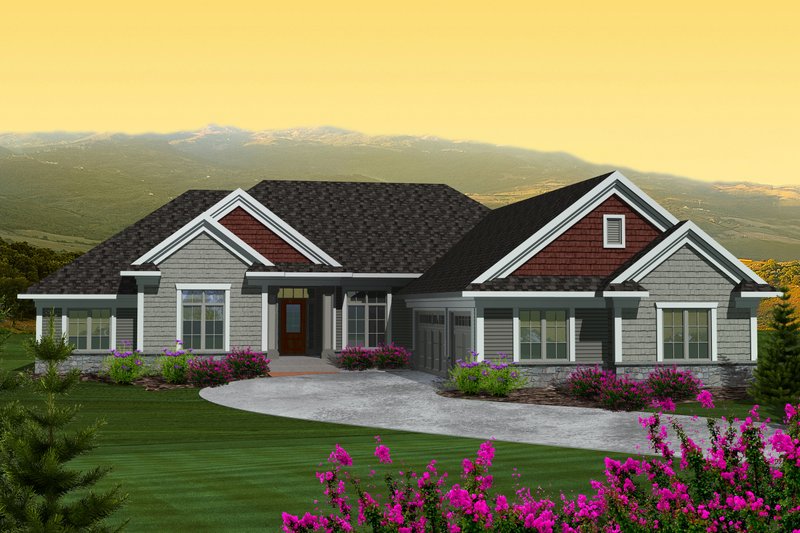 Home Plan - Ranch Exterior - Front Elevation Plan #70-1123