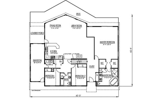Floor Plan - Main Floor for Country House Plan #1061-12 - 3 bed, 2 bath