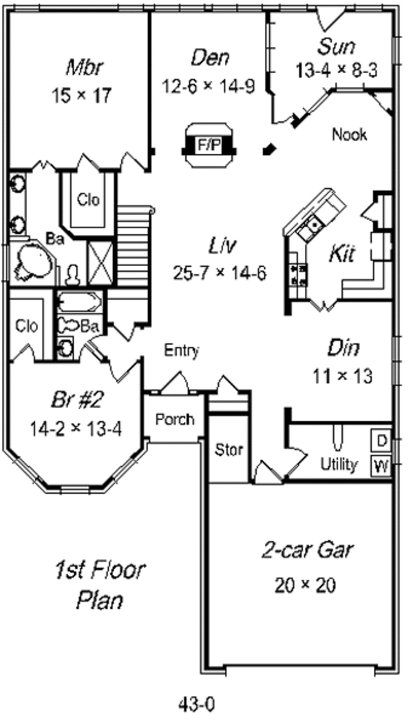 European Floor Plan - Main Floor Plan #329-240