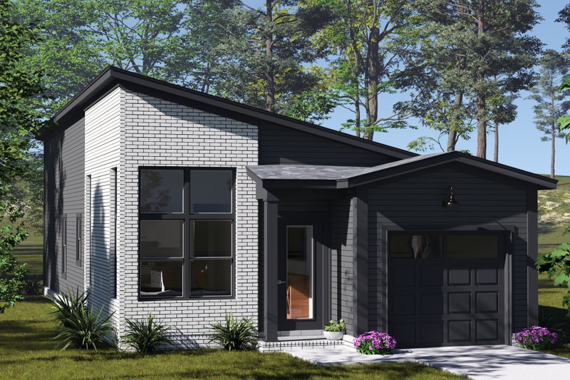 House Blueprint - Modern Exterior - Front Elevation Plan #513-2407