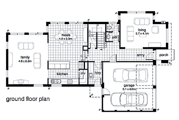 Modern style House plan, main level floor plan