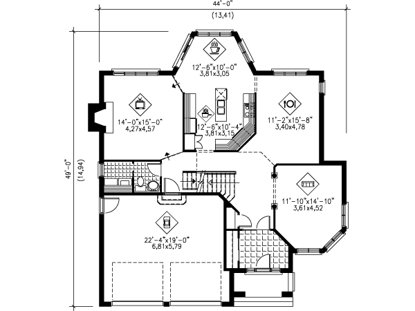 European Floor Plan - Main Floor Plan #25-4177