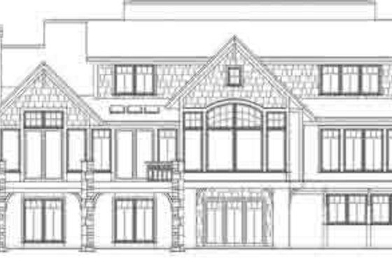 Exterior - Rear Elevation for European House Plan #71-133 - 3 bed, 3.5 bath
