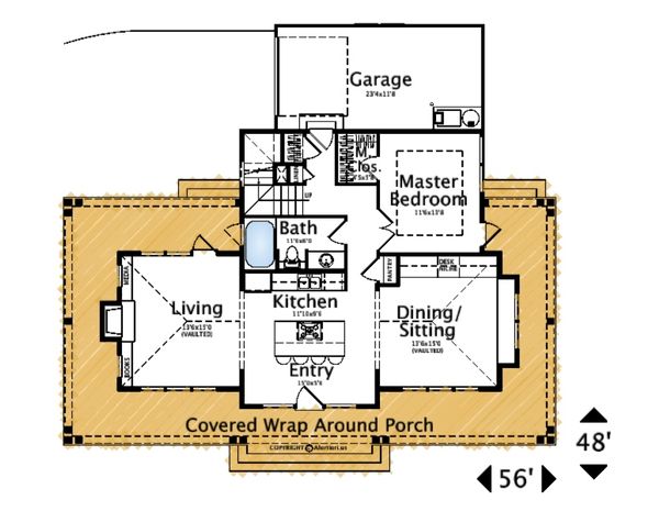 Farmhouse Floor Plan - Main Floor Plan #487-7