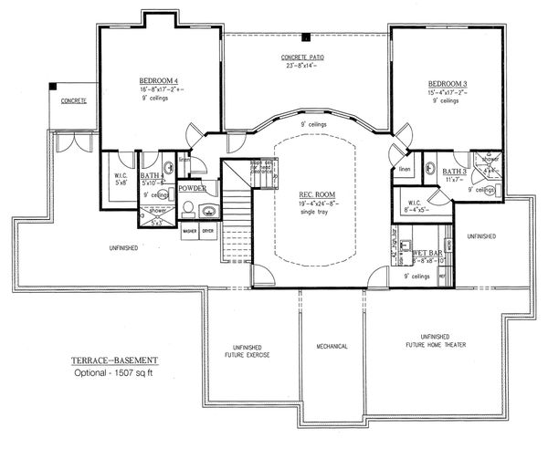 House Plan Design - European Floor Plan - Lower Floor Plan #437-62