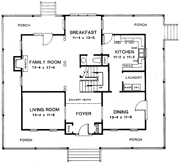Country Floor Plan - Main Floor Plan #10-214