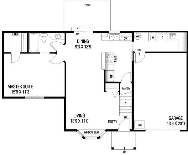 Home Plan - Traditional Floor Plan - Main Floor Plan #60-499