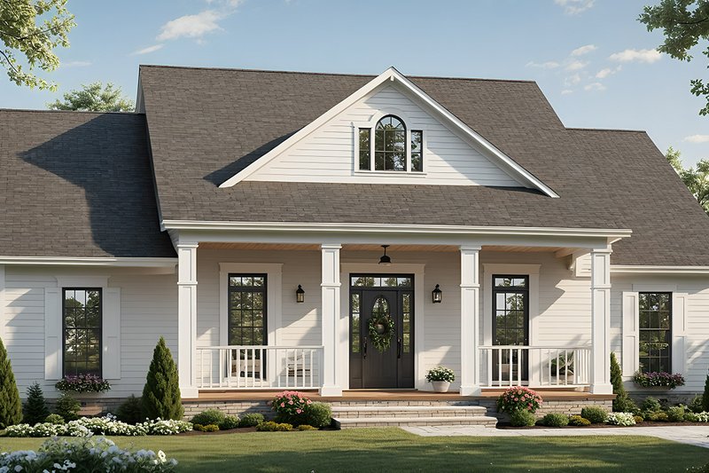 House Blueprint - Country Exterior - Front Elevation Plan #21-505