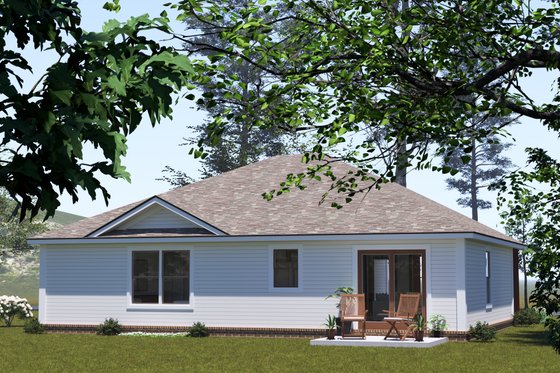Exterior - Rear Elevation for Cottage House Plan #513-2341 - 3 bed, 2 bath