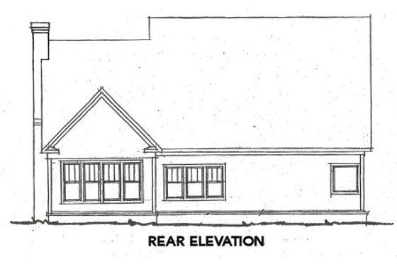 Exterior - Rear Elevation for Craftsman House Plan #20-355 - 4 bed, 3.5 bath