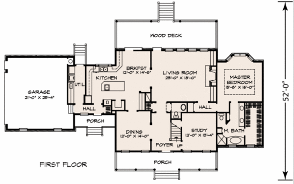 Country Floor Plan - Main Floor Plan #140-109