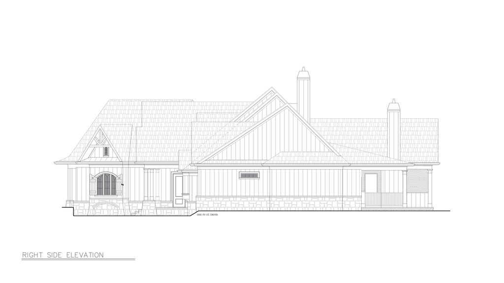 Exterior - Rear Elevation for Cottage House Plan #54-692 - 3 bed, 3.5 bath
