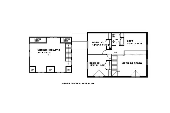 Floor Plan - Upper Floor for Log House Plan #117-108 - 3 bed, 3 bath