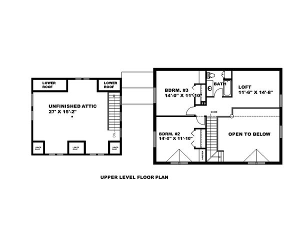 Log Floor Plan - Upper Floor Plan #117-108