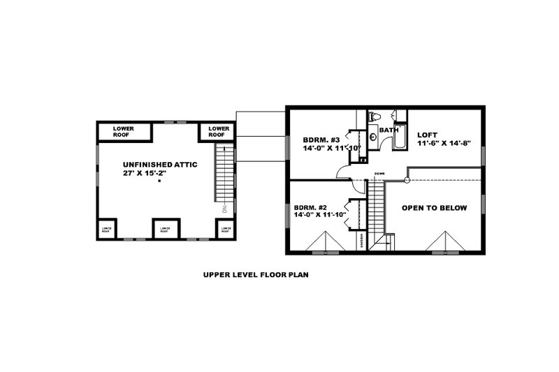 Home Plan - Floor Plan - Upper Floor for Log House Plan #117-108 - 3 bed, 3 bath