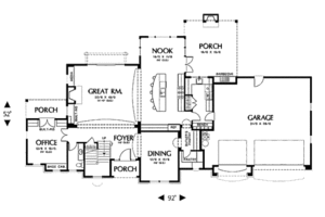 Floor Plan - Main Floor for European House Plan #48-259 - 4 bed, 3.5 bath