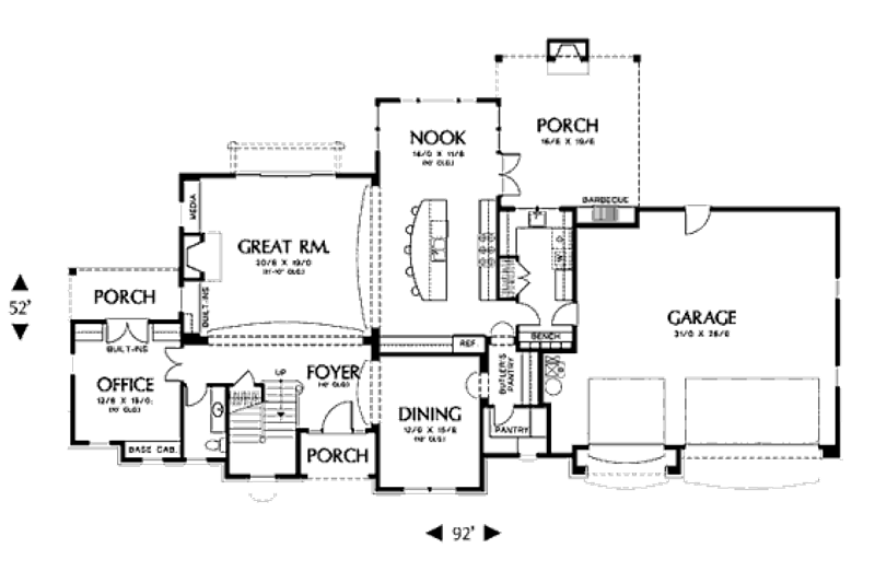 Home Plan - Floor Plan - Main Floor for European House Plan #48-259 - 4 bed, 3.5 bath
