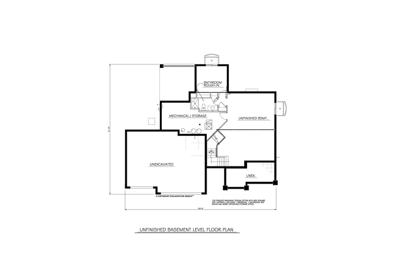 Architectural House Design - Floor Plan - Lower Floor for Craftsman House Plan #1122-15 - 4 bed, 4 bath