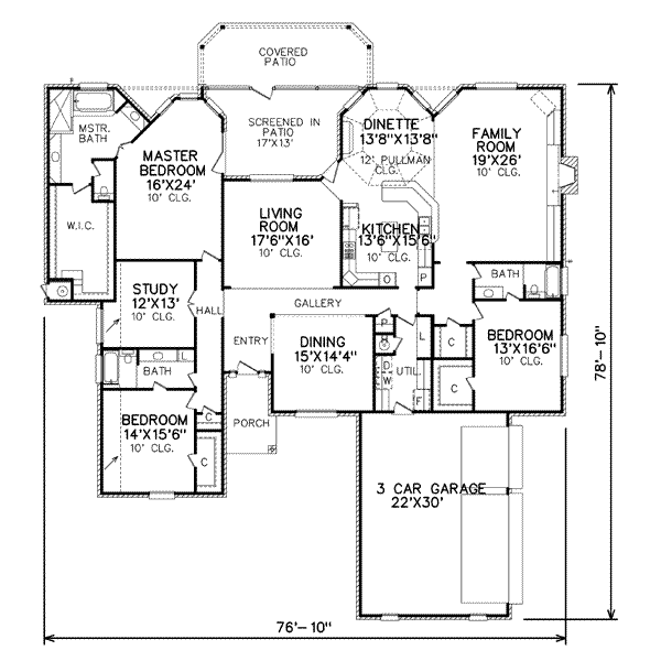 Traditional Floor Plan - Main Floor Plan #65-330