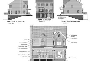 Exterior - Rear Elevation for Victorian House Plan #56-150 - 3 bed, 2.5 bath