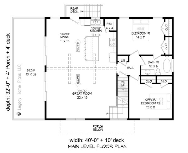 Architectural House Design - Country Floor Plan - Main Floor Plan #932-584