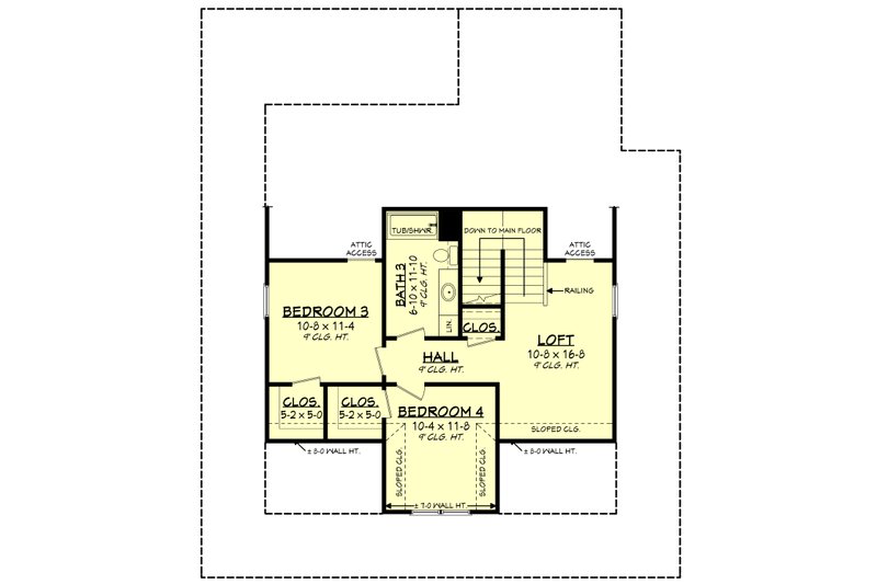 Architectural House Design - Floor Plan - Upper Floor for Country House Plan #430-339 - 4 bed, 3 bath