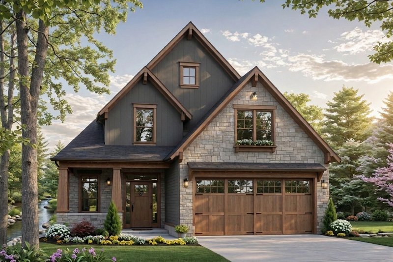 House Blueprint - Exterior - Front Elevation 2 for Cottage House Plan #21-652 - 3 bed, 2.5 bath