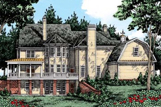 Exterior - Rear Elevation for Country House Plan #927-37 - 5 bed, 5.5 bath