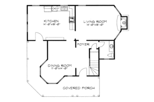 Floor Plan - Main Floor for Victorian House Plan #43-102 - 3 bed, 2.5 bath