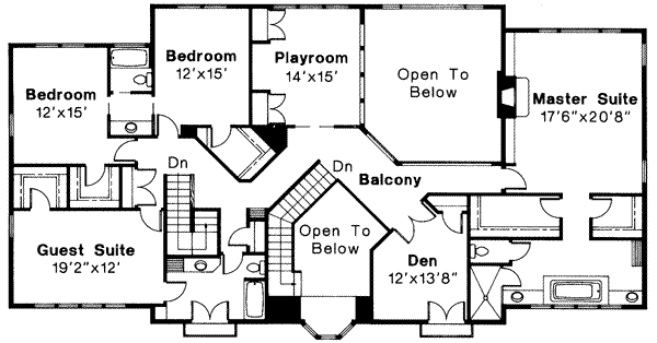 Home Plan - Mediterranean Floor Plan - Upper Floor Plan #124-292